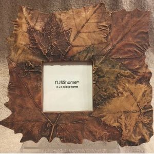 Russ Home Vintage 3”x3” Shades Of Fall Leaves Picture/Photo Frame